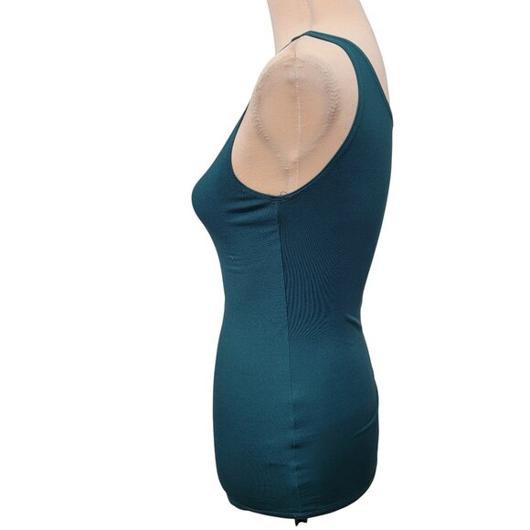 Van Heusen Size XXS Dark Teal Sleeveless Stretch Layering Knit Sleeveless Top - Picture 2 of 9